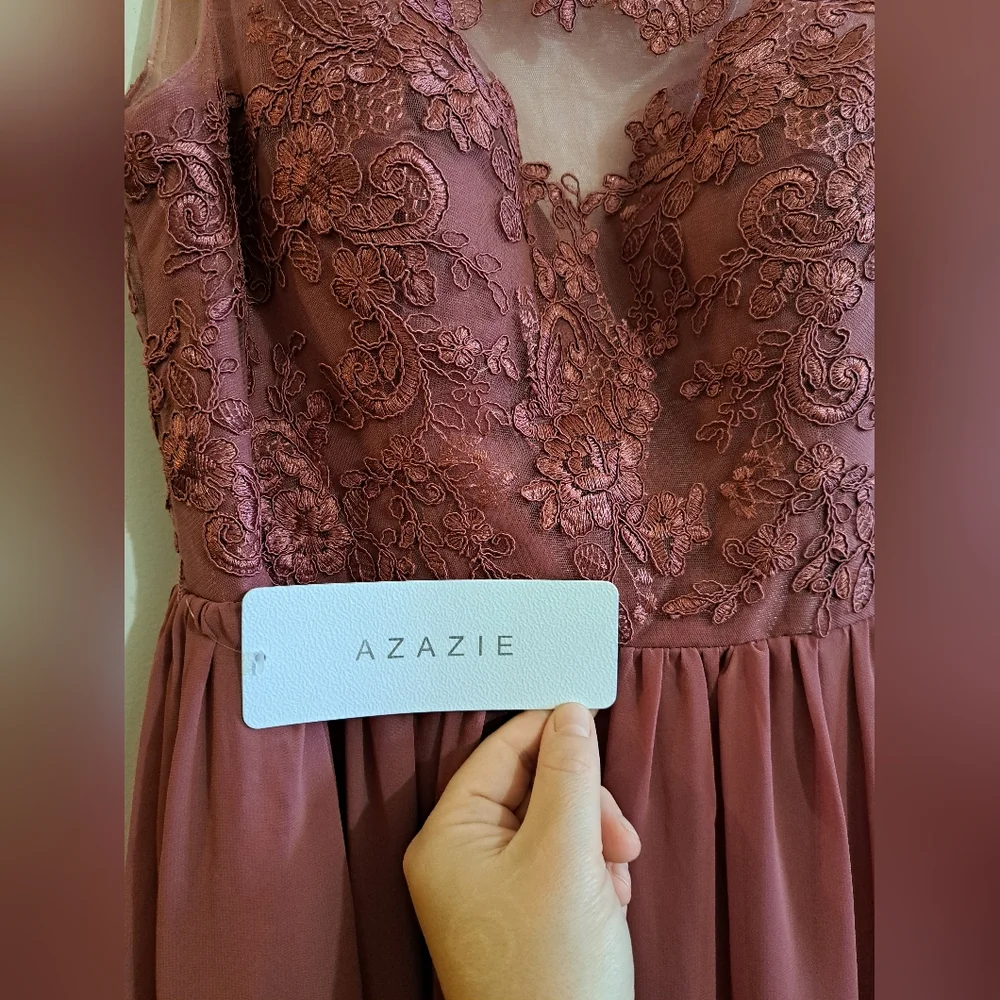 Azazie NWT size 8 desert rose dress - Picture 8 of 11